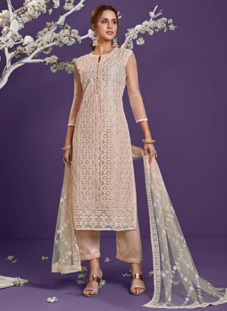 Peach Colour Lucknowi Vol 1 Alizeh New Latest Designer Party Wear Net Salwar Suit Collection 2026